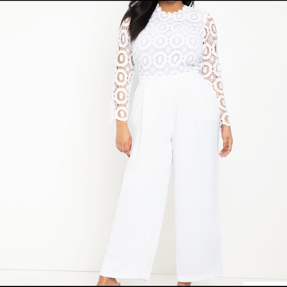 Eloquii Pants - NWT • Eloquii “Lace Wide Leg Jumpsuit”